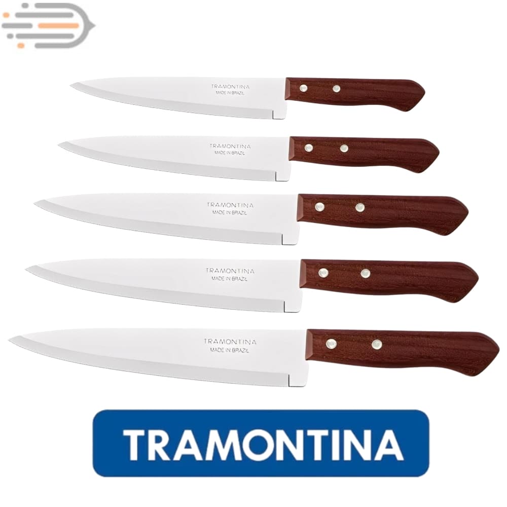 Faca Peixeira Inox Tramontina Nº5 a Nº9 Cabo Madeira Profissional Cozinha Churrasco