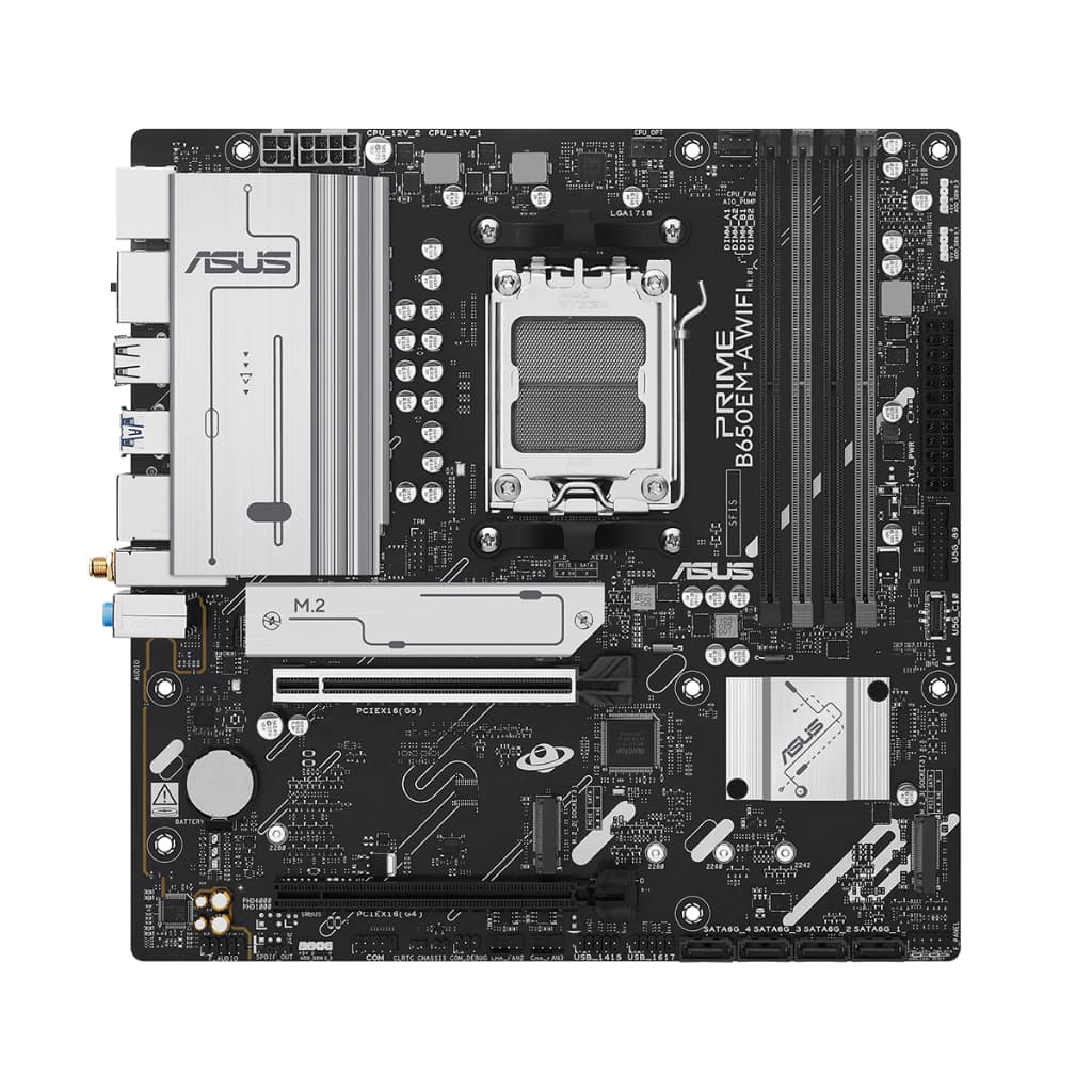 Placa Mãe Asus Prime B650EM-A WIFI, Chipset B650, AMD AM5, m