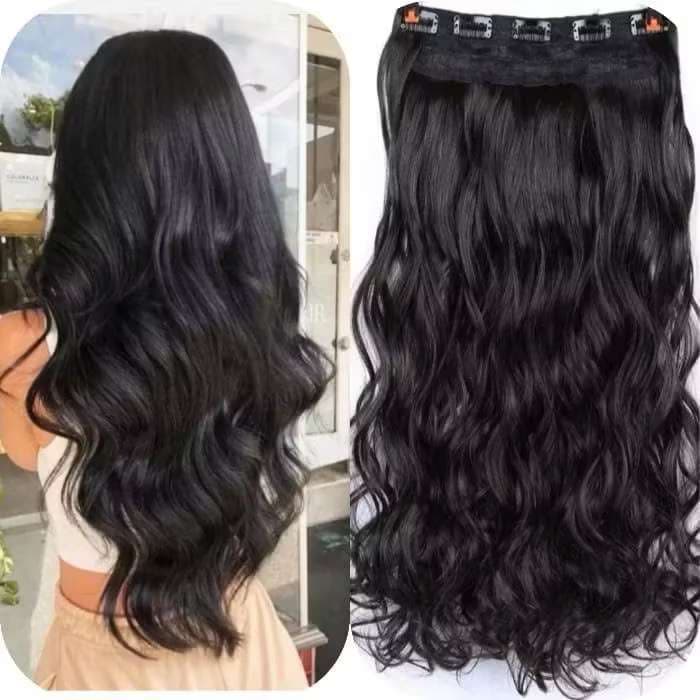 Aplique Extensão de Cabelo 100% Orgânico tic-tac - Ondulado - Liso -Lisa - para festa -bem Natural