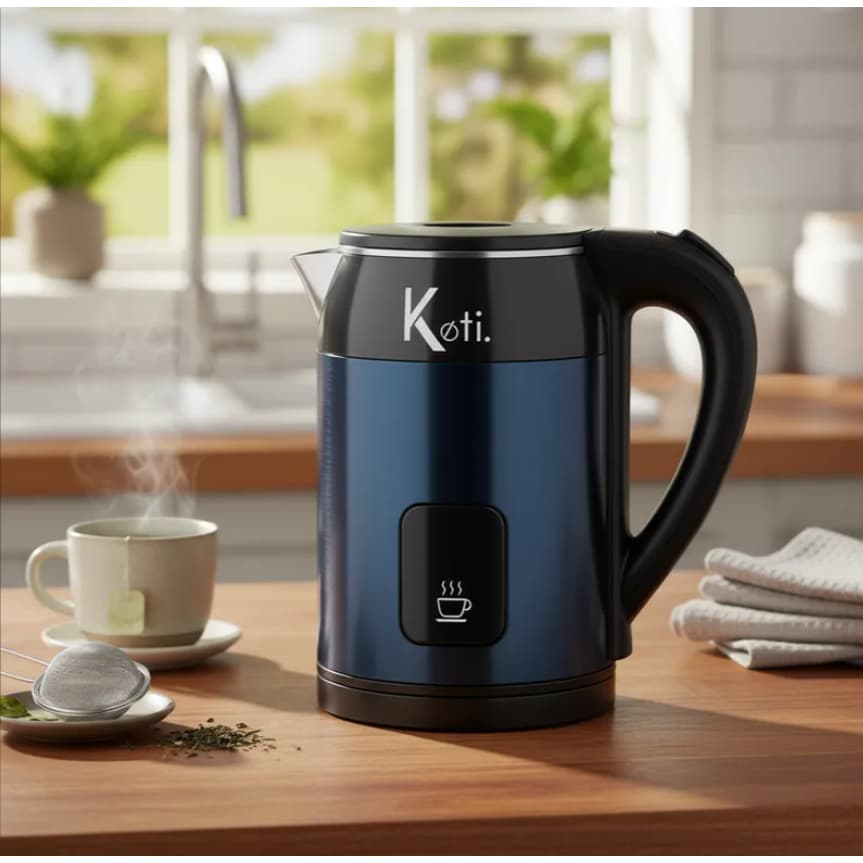 Chaleira elétrica Inox KOTI Modelo Elegance Azul ou Vermelha 1,8L