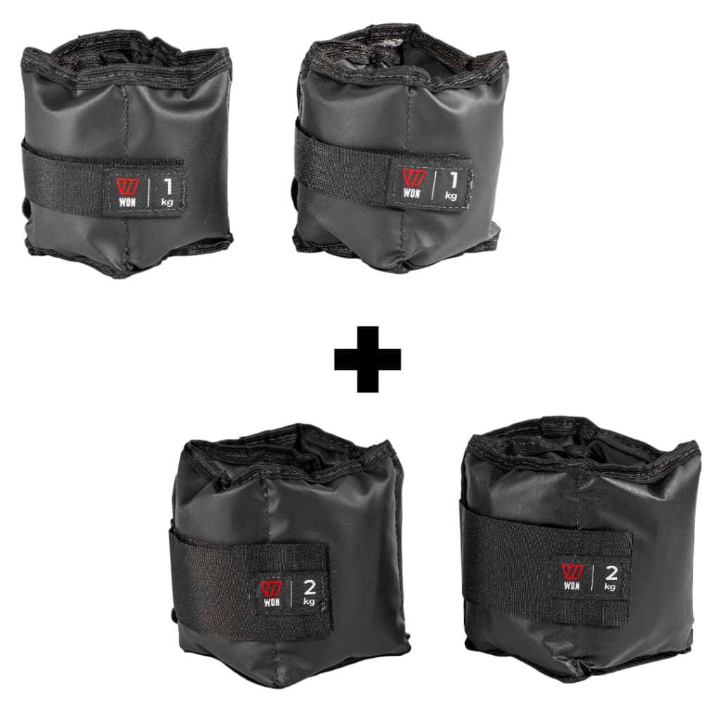 Kit Par Caneleiras Peso 1kg + 2kg Tornozeleira de Peso Treino em Casa Funcional Academia Pilates