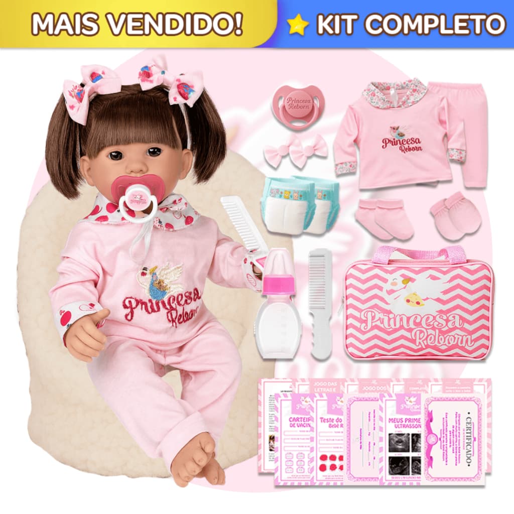 Bebê Reborn 100% Silicone Realista Boneca Barata Completa