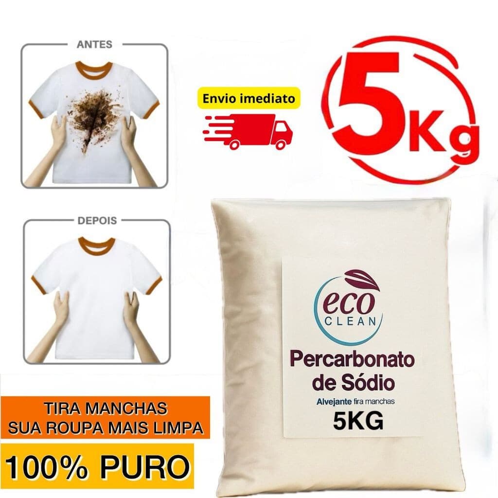 5KG Percarbonato De Sódio 100% Puro Roupas Brancas Coloridas TIRA MANCHAS 500G/1KG/2KG/