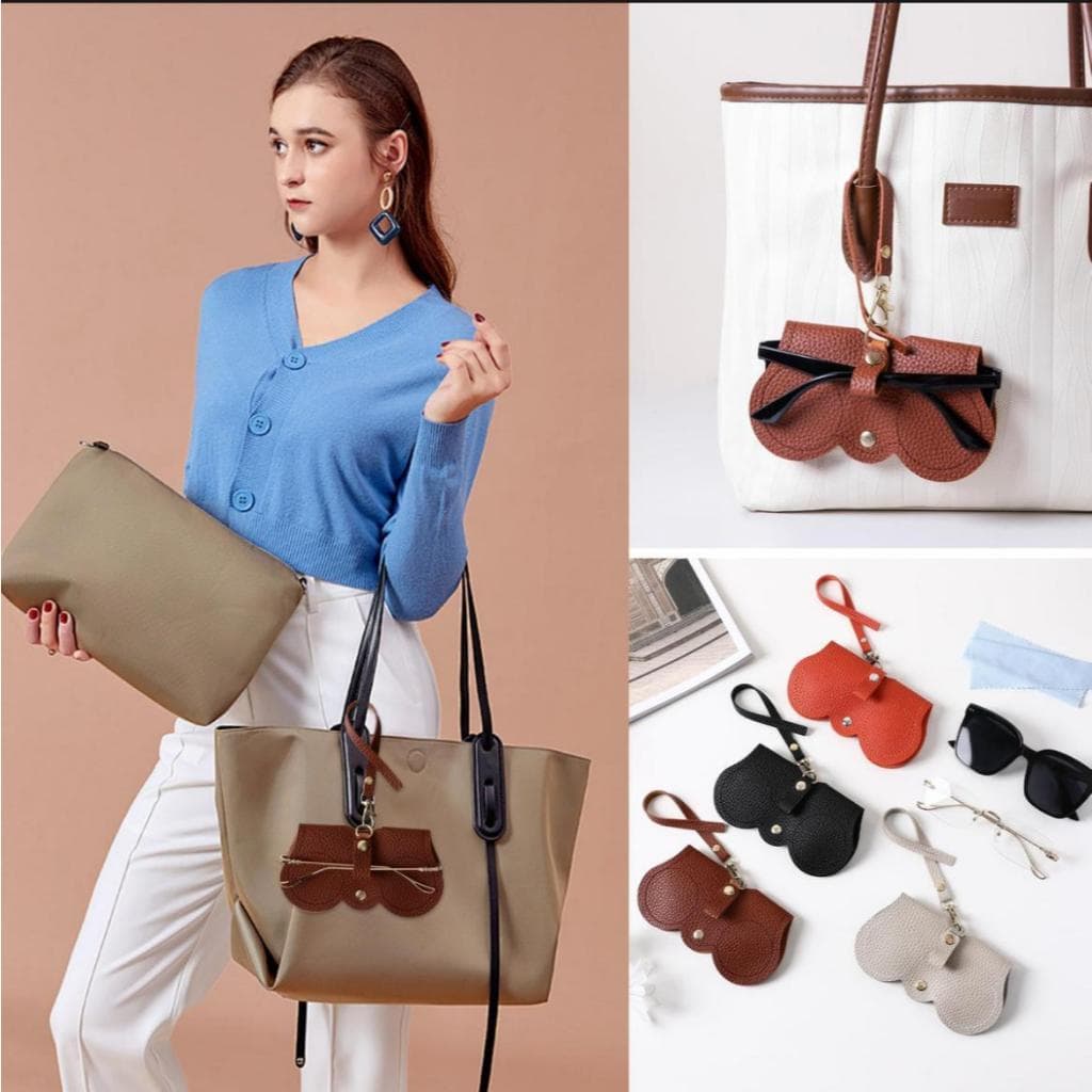 Porta Óculos de Couro Sintético Premium com Alça Lançamento