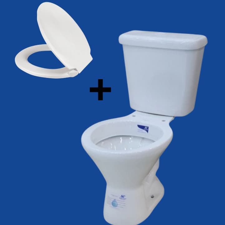 Bacia Vaso Sanitário Completo Com Caixa Acoplada Branco + Assento Branco Sofisticado