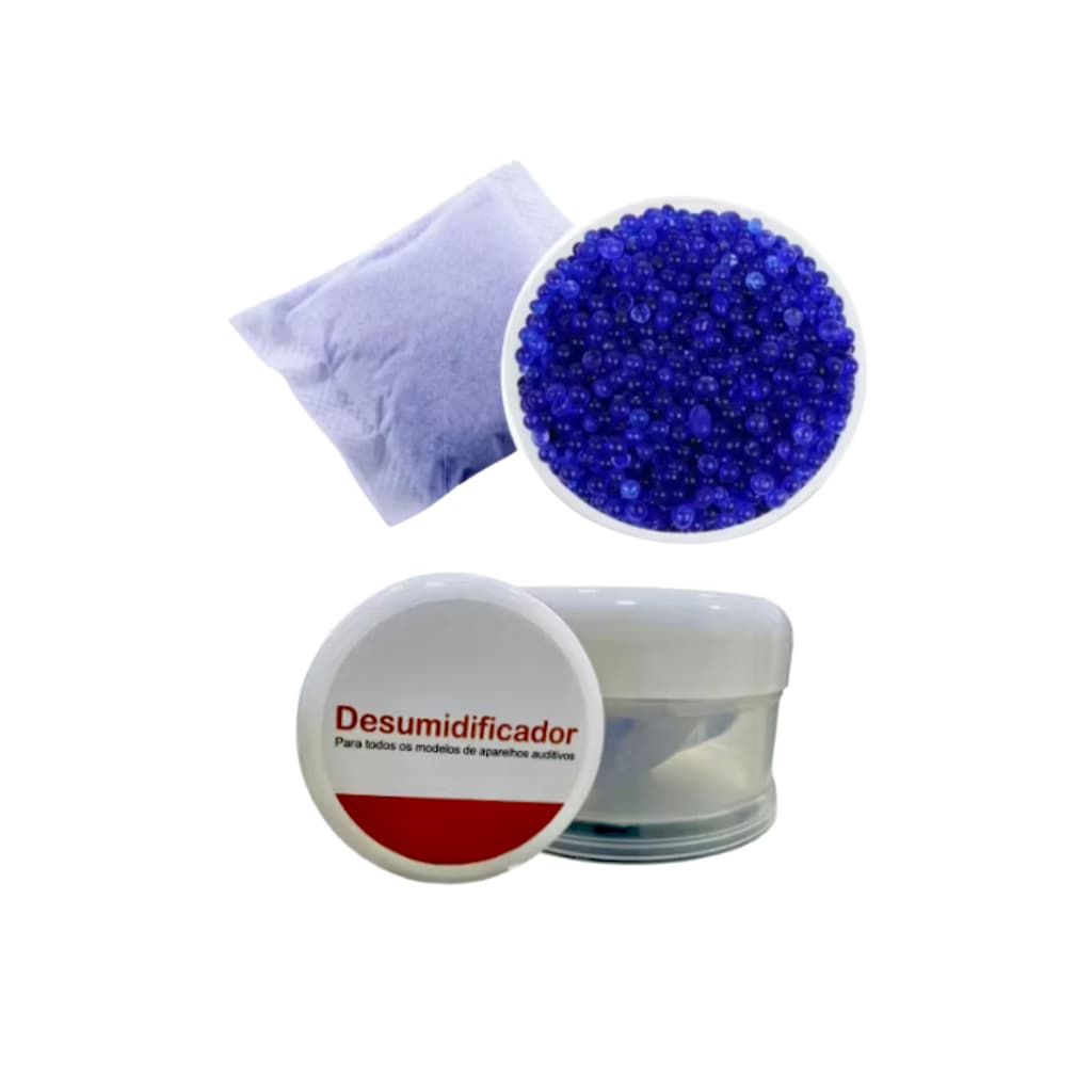 Desumidificador para Aparelho Auditivo Sachê de Sílica 30g + Porta Aparelho auditivo