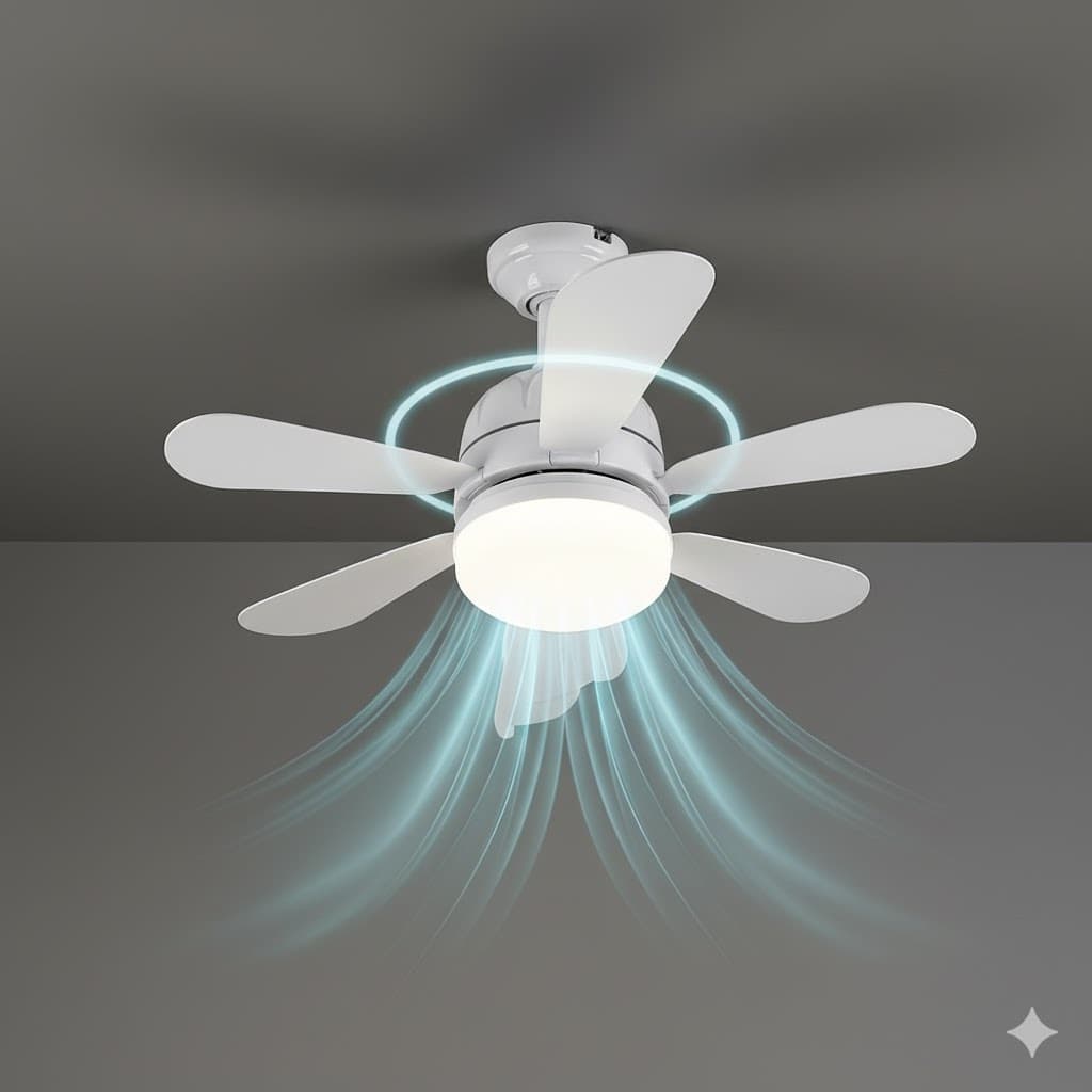 VENTILADOR DE TETO LUXO COM LUZ E27 | 5 PÁS | CONTROLE REMOTO | 3 CORES DE ILUMINAÇÃO