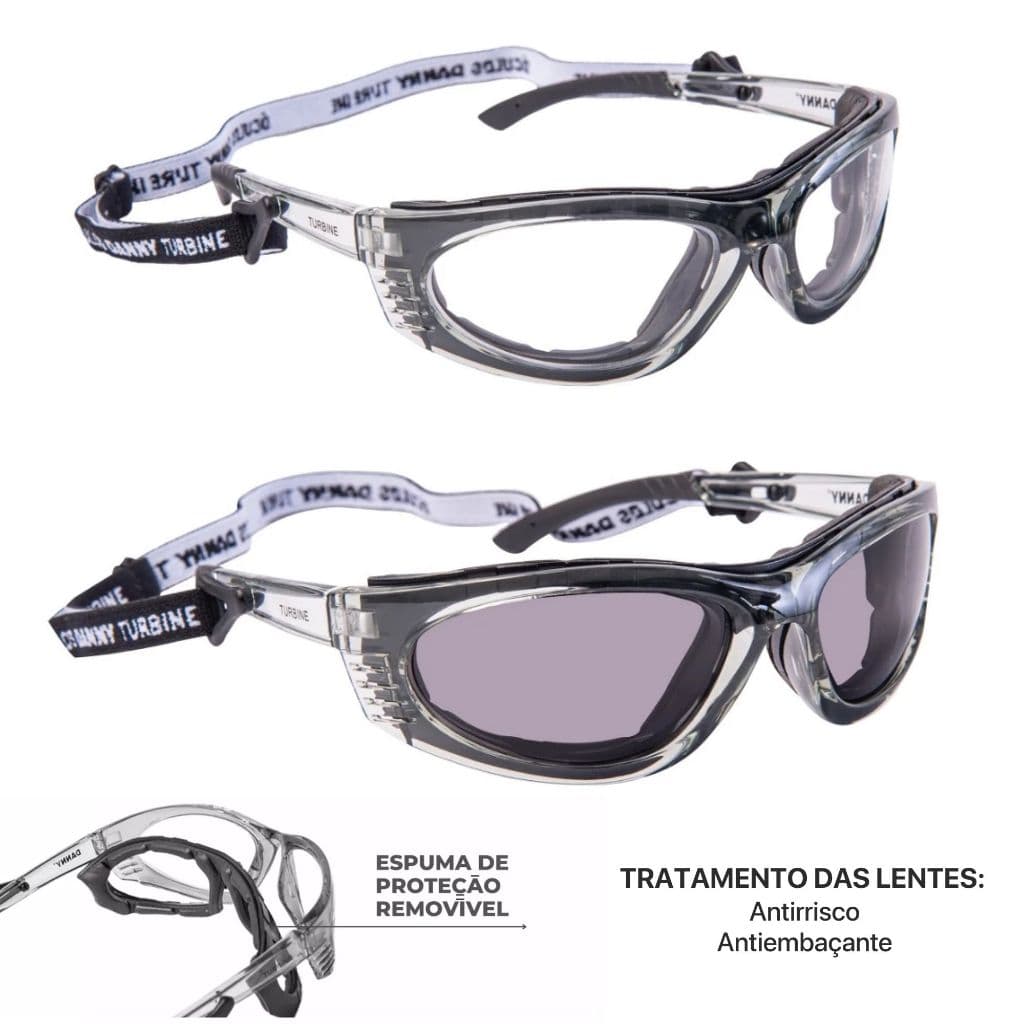 Óculos Turbine Esportivo Lente Graduada Antiembaçante Elástico Proteção Epi Ciclismo Futebol Voley