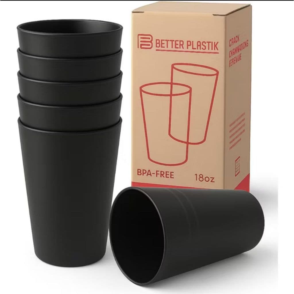 Kit 12 Copos Plásticos BPA-Free 550ml - Microondas Máquina de Lavar Design Moderno