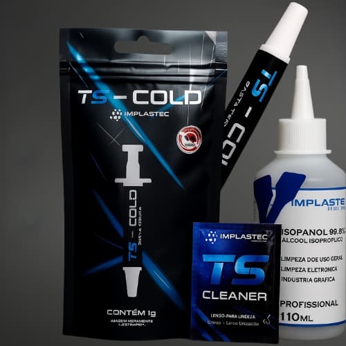 Pasta Térmica Ts-Cold com Limpador Multiuso Alto Desempenho Kit para CPU, GPU, Xbox, PS2, PS3, PS4