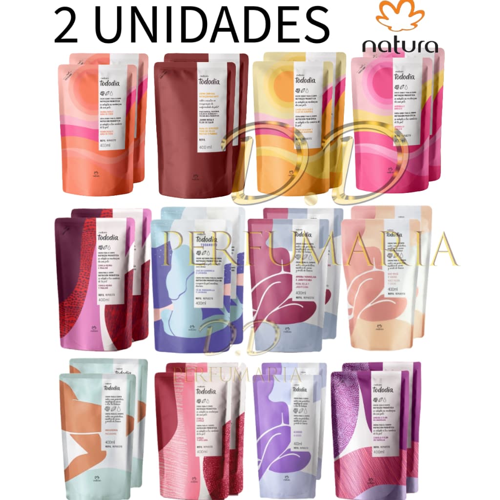 2 Refil Creme Hidratante Tododia Natura 400ml Cada ORIGINAL E LACRADO