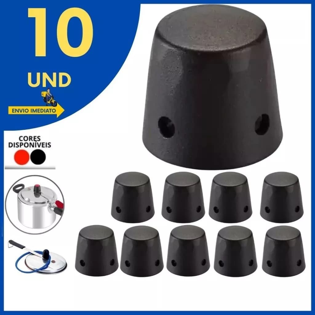 Kit 10 Peso Válvula Mini Universal com Capa Panela De Pressão Reposição Segura e Durável