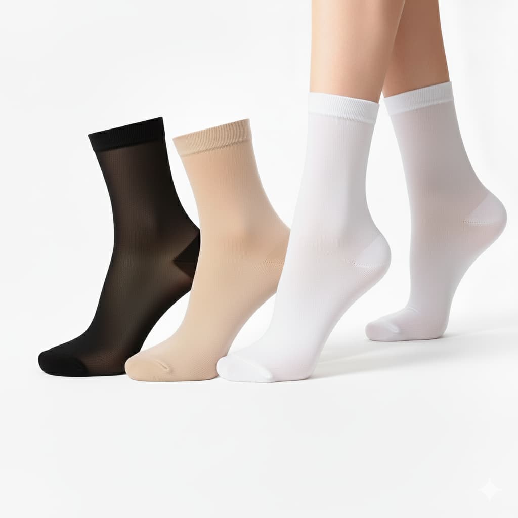 Kit Meia Calça Fina Social 3/4 FIO 15 Feminina Importada