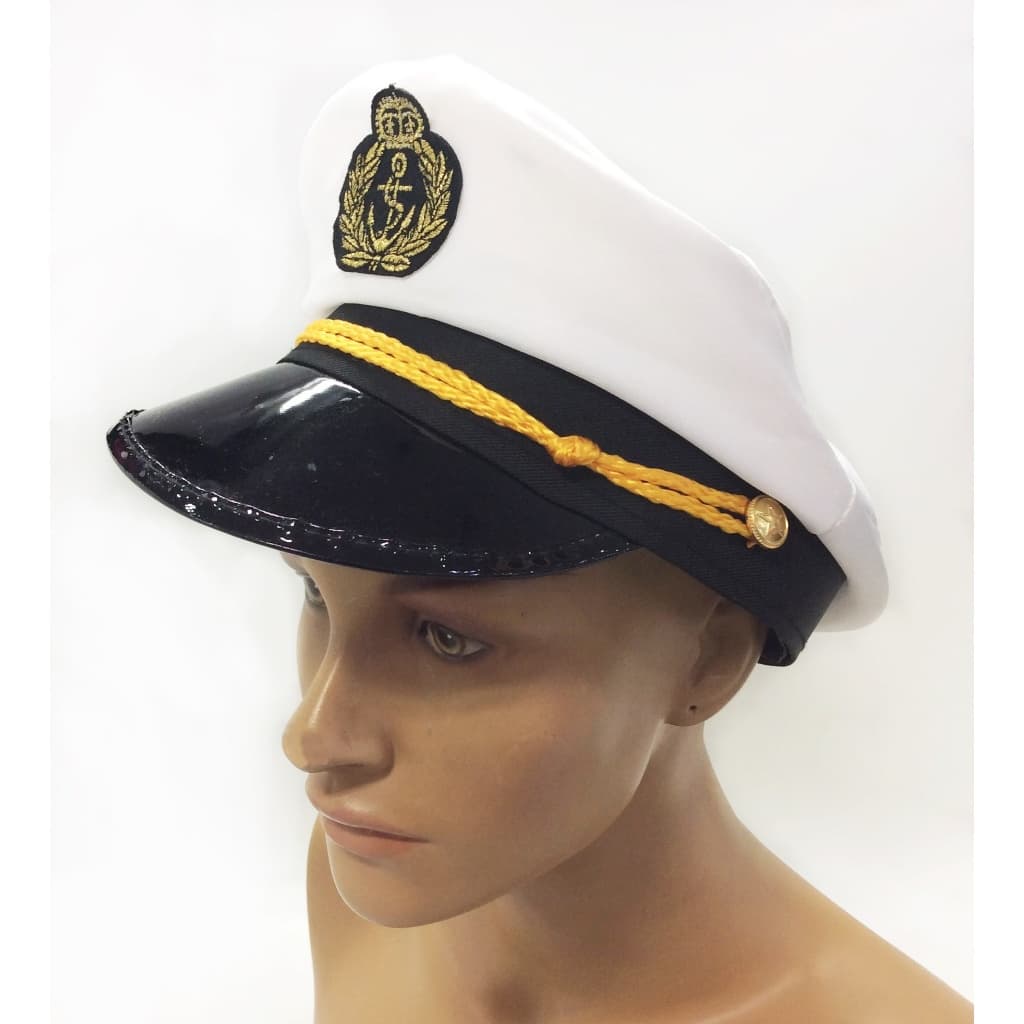 Quepe Marinheiro Ancora Cap Chapeu Capitao Tamanho Unico Adulto Fantasia