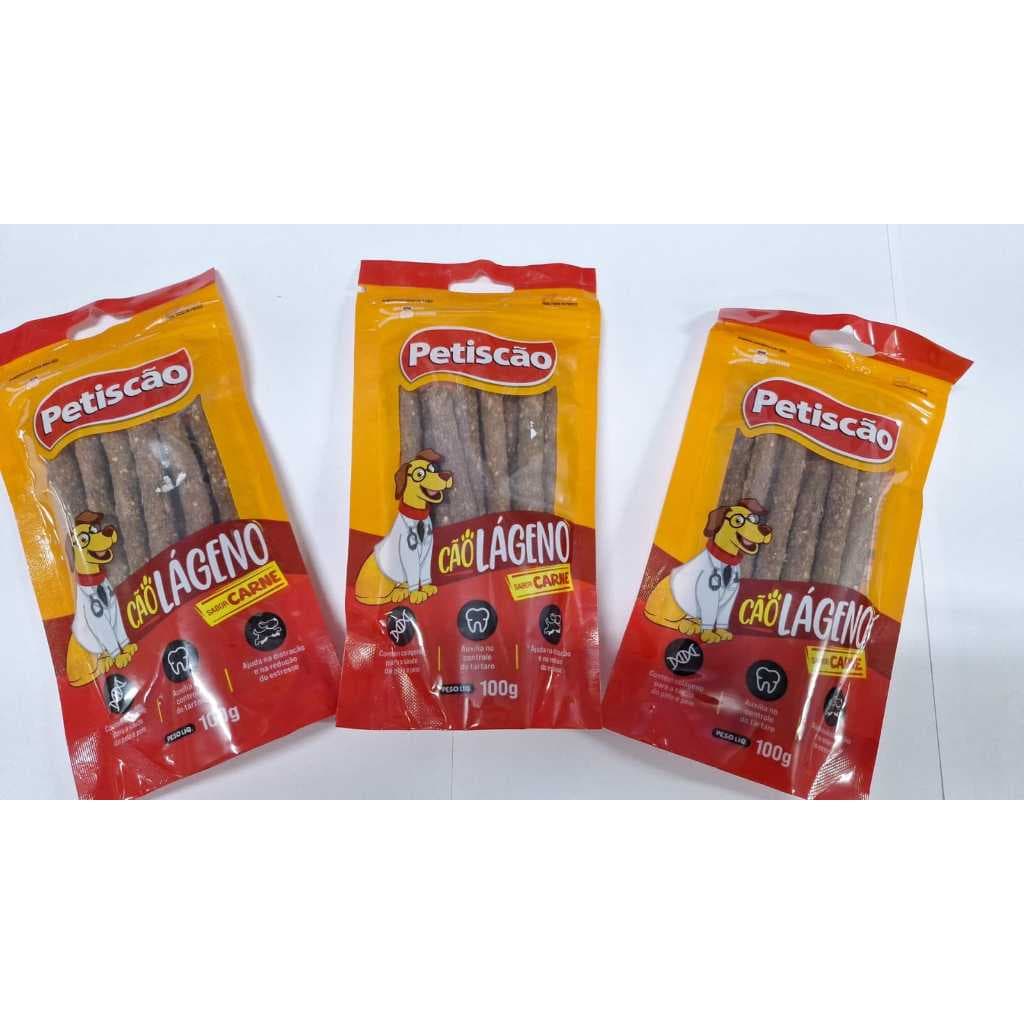 KIT PETISCÃO CÃOLAGENO 3 UNIDADES DE 100G S/CARNE