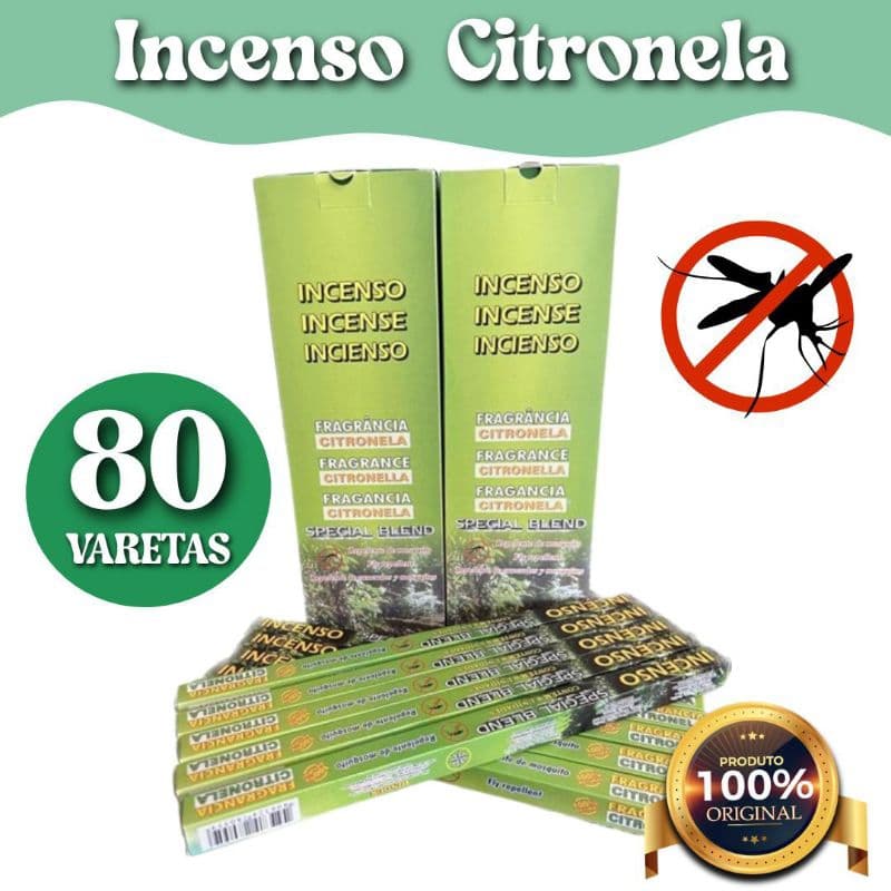 Kit Incensos Citronela Mata Mosquitos 100% Natural Repelente | Aroma Citronela | ESCOLHA SEU KIT