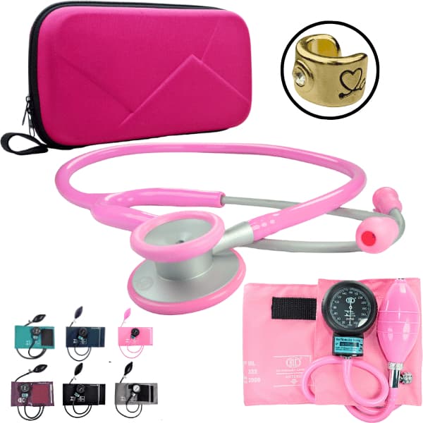 Kit Enfermagem Aparelho De Pressao Estetoscopio Duplo Bic Esteto