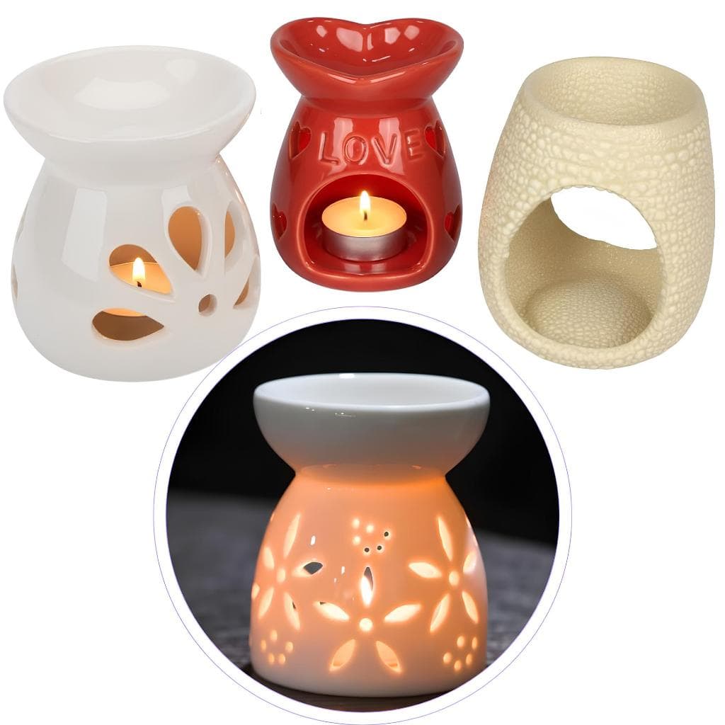 Vela Rechaud De Cerâmica Porta Vela Castiçal Decorativo para Mesa e Ambiente Aromatizador