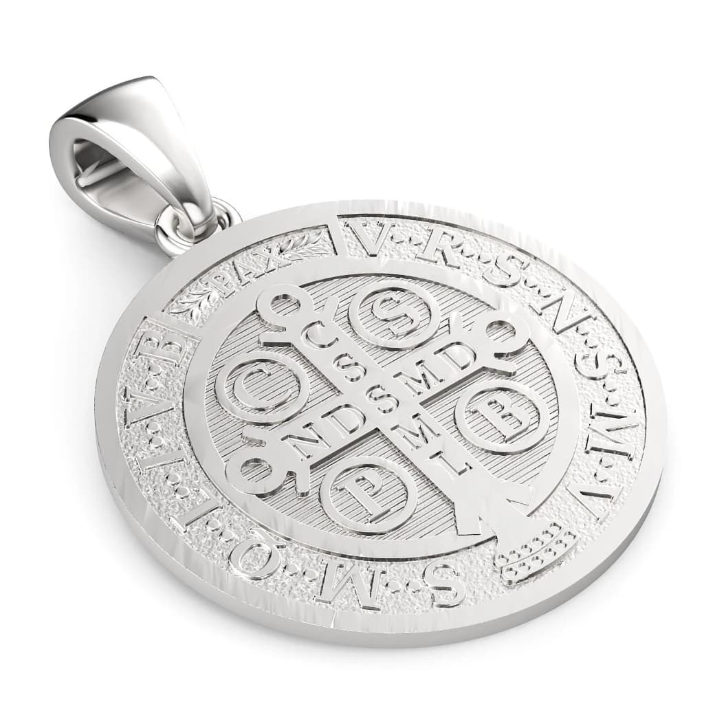 Pingente Medalha De São Bento Folheado Prata 925