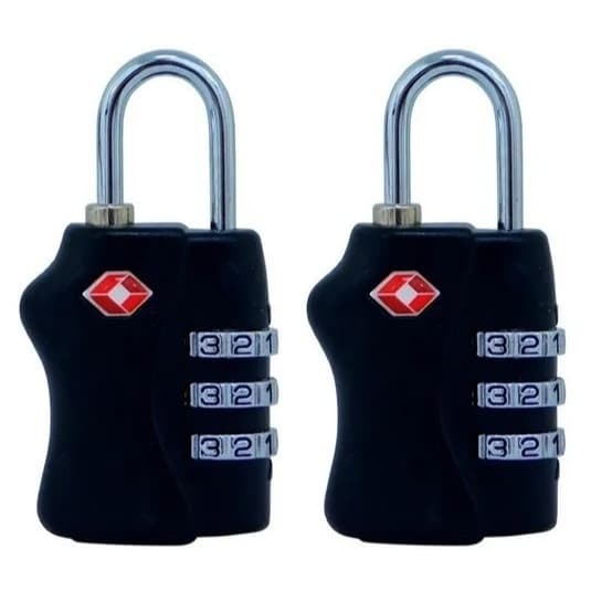 Kit com 2 Cadeados TSA com Segredo Numérico Gancho