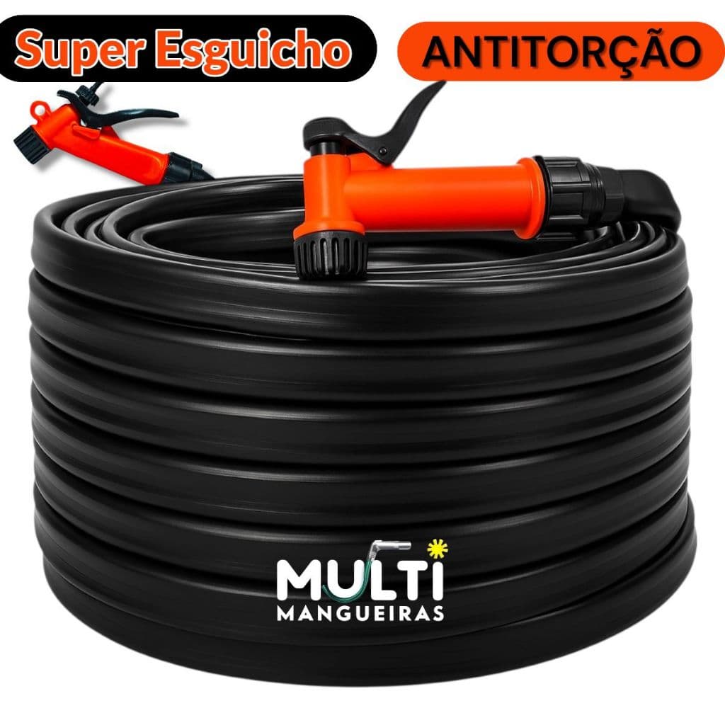Mangueira Antitorção Jardim Reforçada com Esguicho Pistola Não Dobra