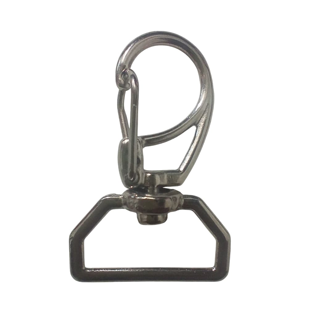 Mosquetão 20mm niquelado para chaveiros e artesanatos