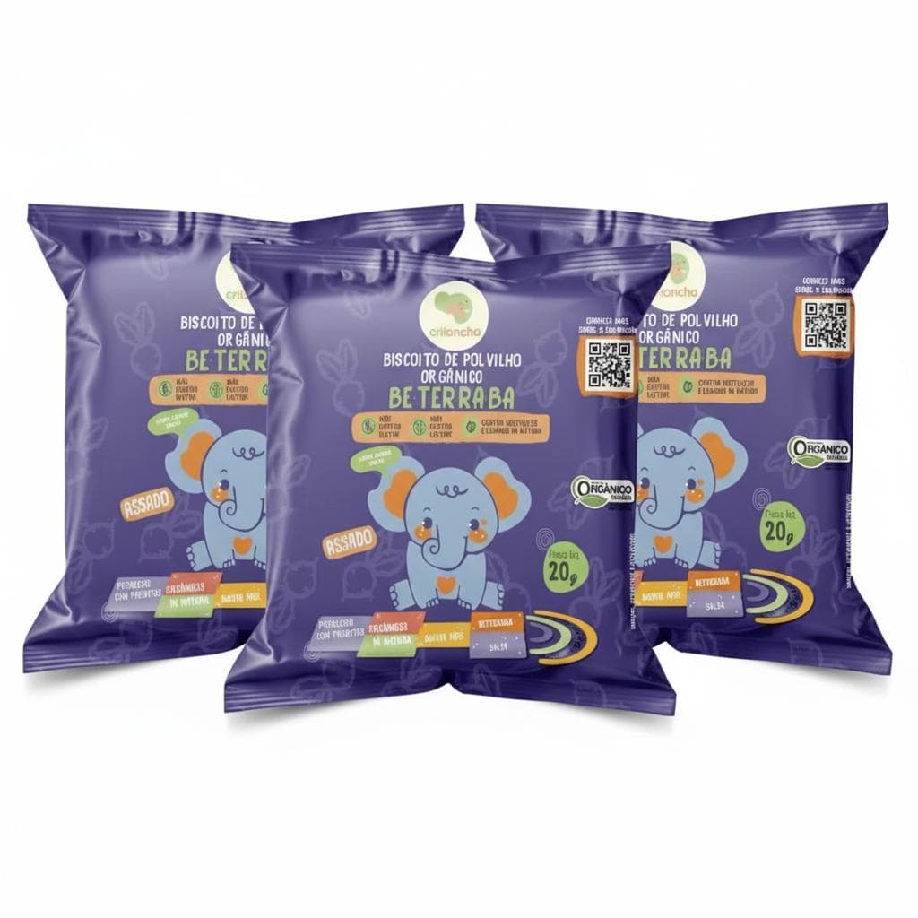 Biscoito de Polvilho Crilancha - Beterraba - 20g Sem Gluten