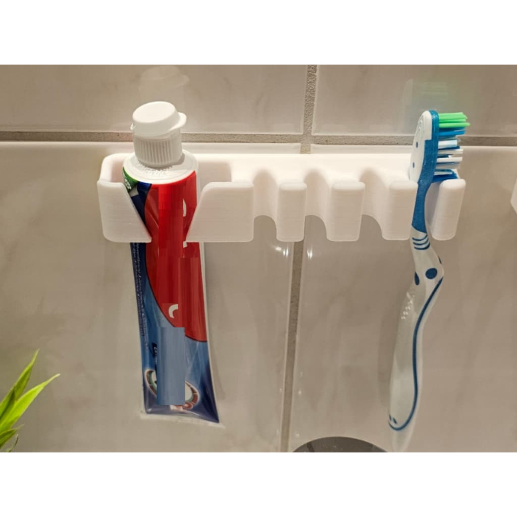 Suporte de Parede para Escova de Dentes e Pasta