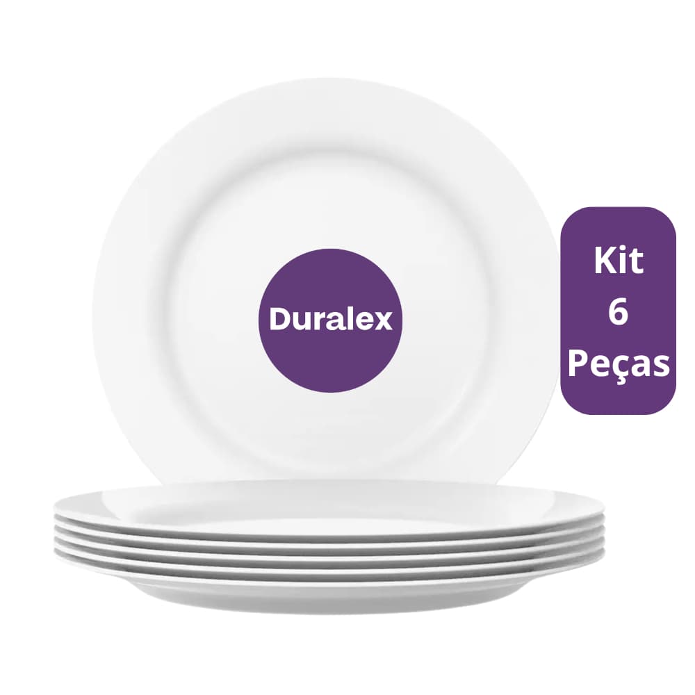 Jogo de Pratos Rasos Menu 24 cm Opaline Nadir Kit 6 Peças