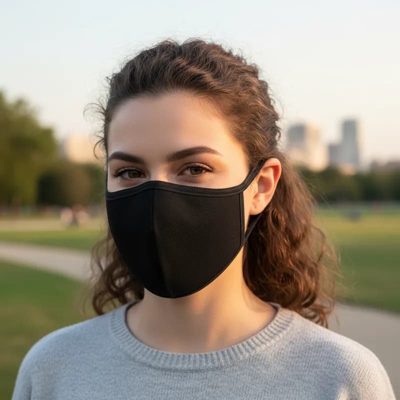 Sodo Máscara De Tecido Duplo Preta - Unidade
