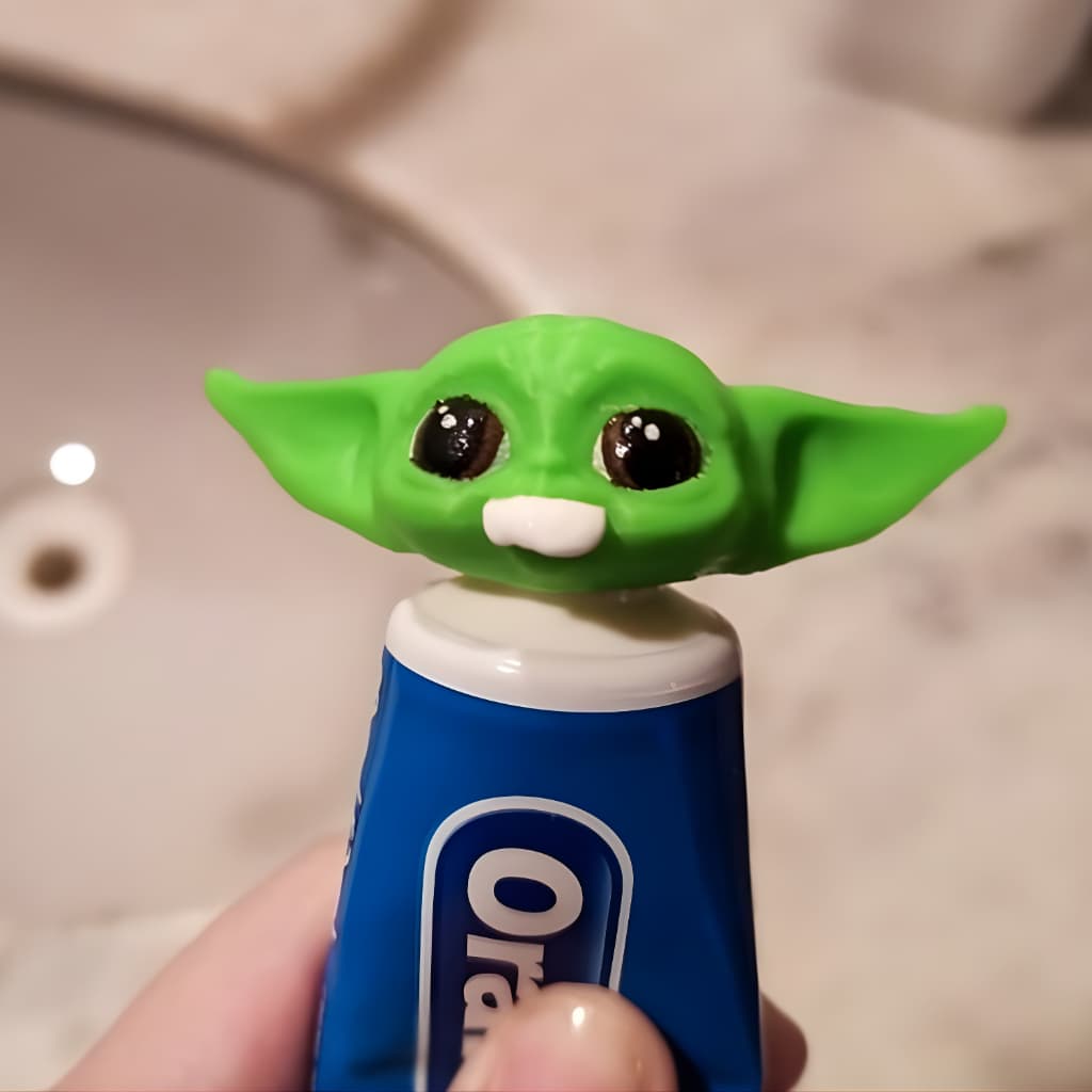 Tampa Pasta de Dente Baby Yoda Creme Dental Decorativo divertido