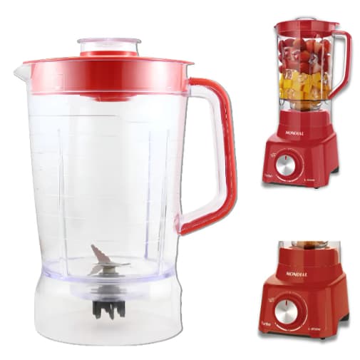 Copo Liquidificador Compatível Com Mondial Turbo L-850w L-900w Sangel Vermelho Micromax