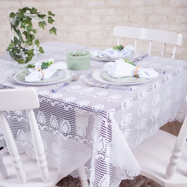 TOALHA DE MESA QUADRADA RENDA  JCM  04 CADEIRAS LUGARES 1,40 X 1,40 CM