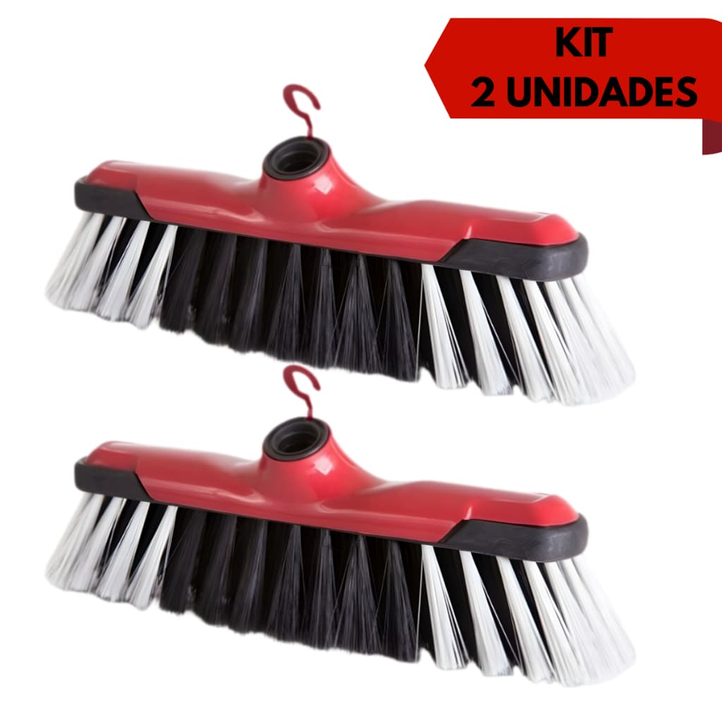 Kit 2 Vassouras Teteia P&B Limpeza Rápida, Cerdas Macias e Alta Eficiência