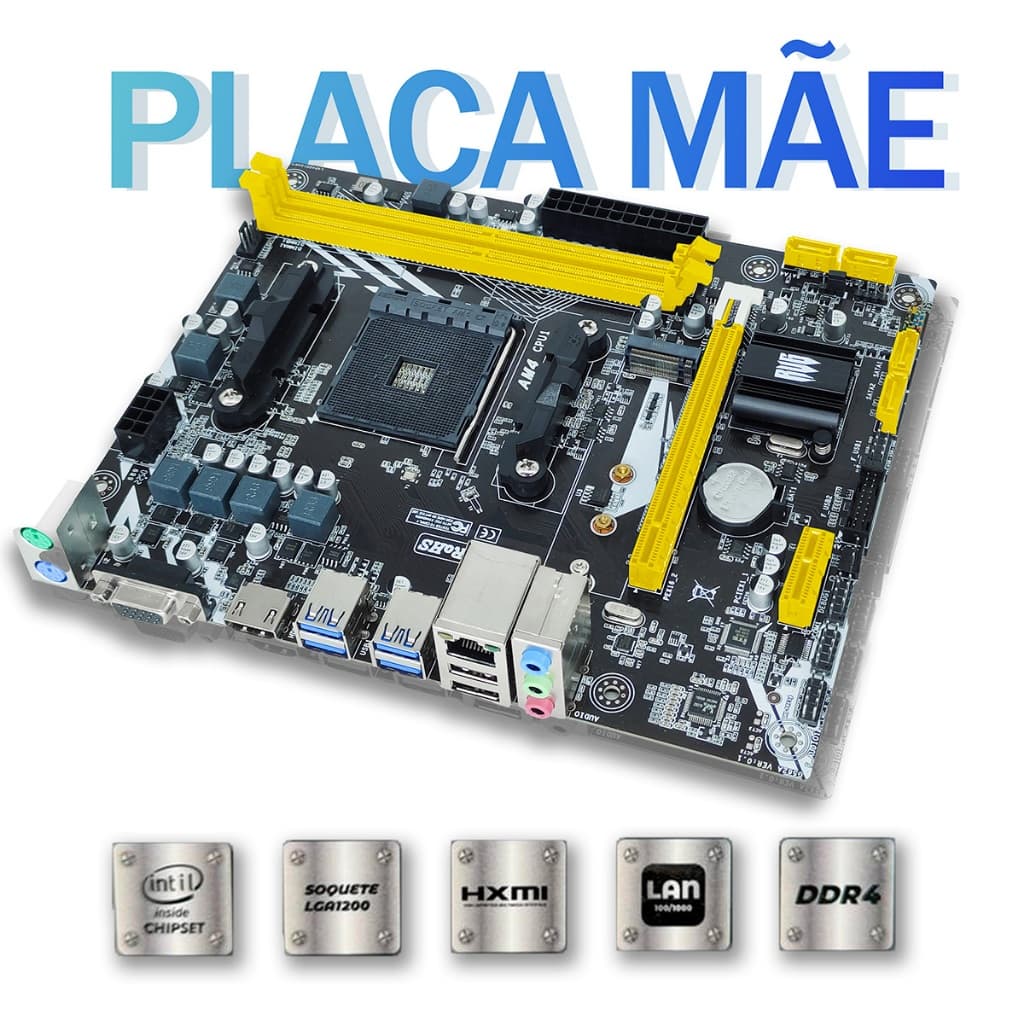 Placa-Mãe AMD AM4 Intel TUF GAMING mATX, DDR4 Suporte M.2 NVME HDMI VGA para PC - 64gb