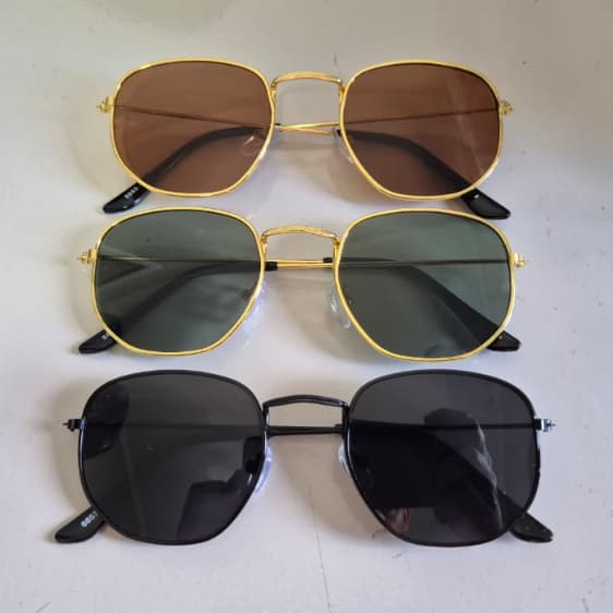 Óculos Hexagonal Masculino e Feminino Retrô Estilo Vintage Lente Fumê Marrom Preto | Frete Grátis 24h