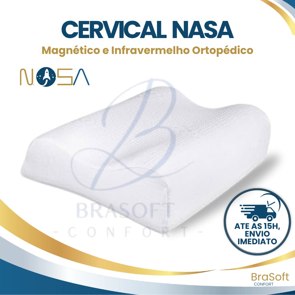 Travesseiro Nasa Cervical Ortopédico Antialérgico Viscoelastico BraSoft