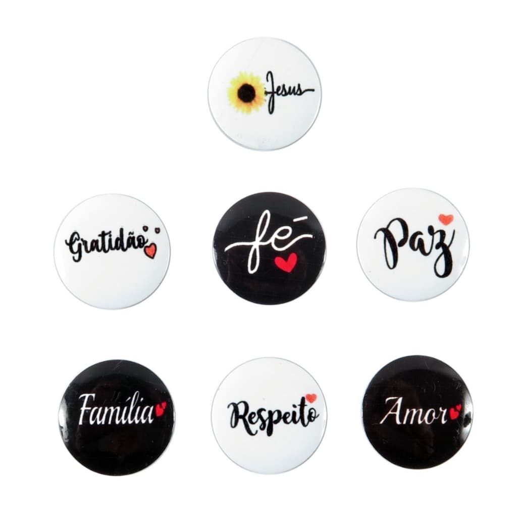 Kit Botton Magnético Redondo Com Imã Para Geladeira Mural de Fotos