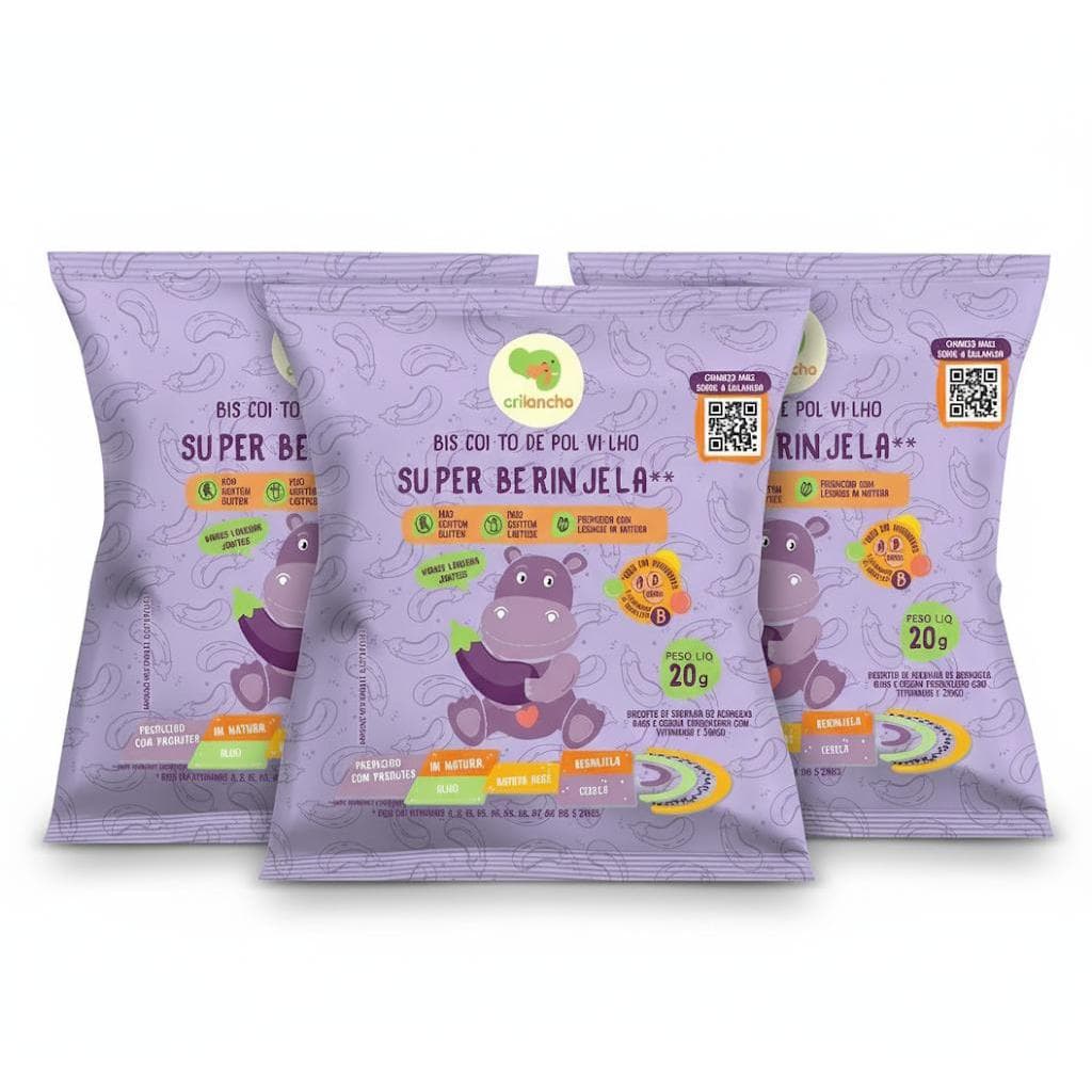 Biscoito de Polvilho Crilancha - Super Beringela - 20g Sem Gluten
