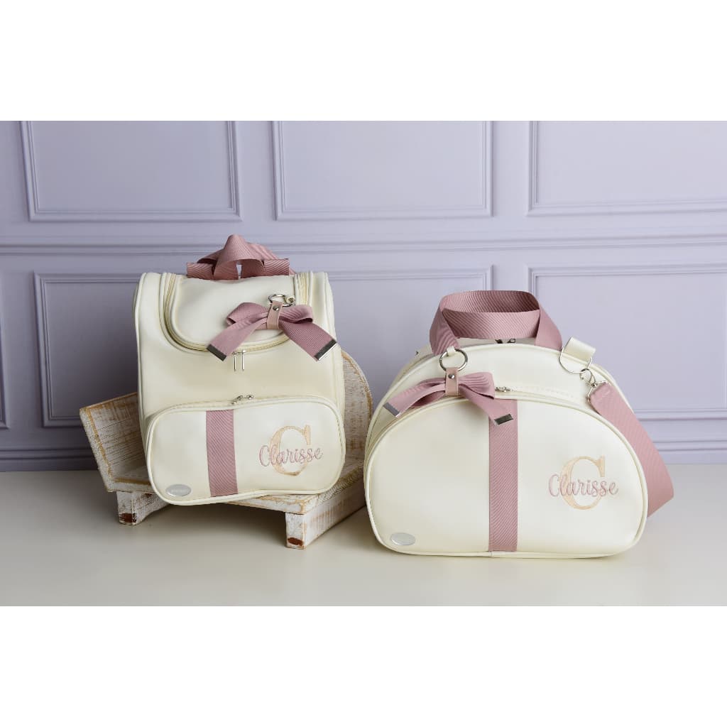 Kit Bolsa Maternidade Personalizada Neto Baby – Nome Bordado + Design Luxo com Laço Elegante