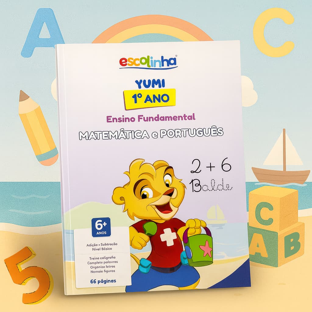 Livro Infantil Educativo Ensino Fundamental 1°ano - Exercícios De Cartilha Alfabetização, Matemática, Caligrafia