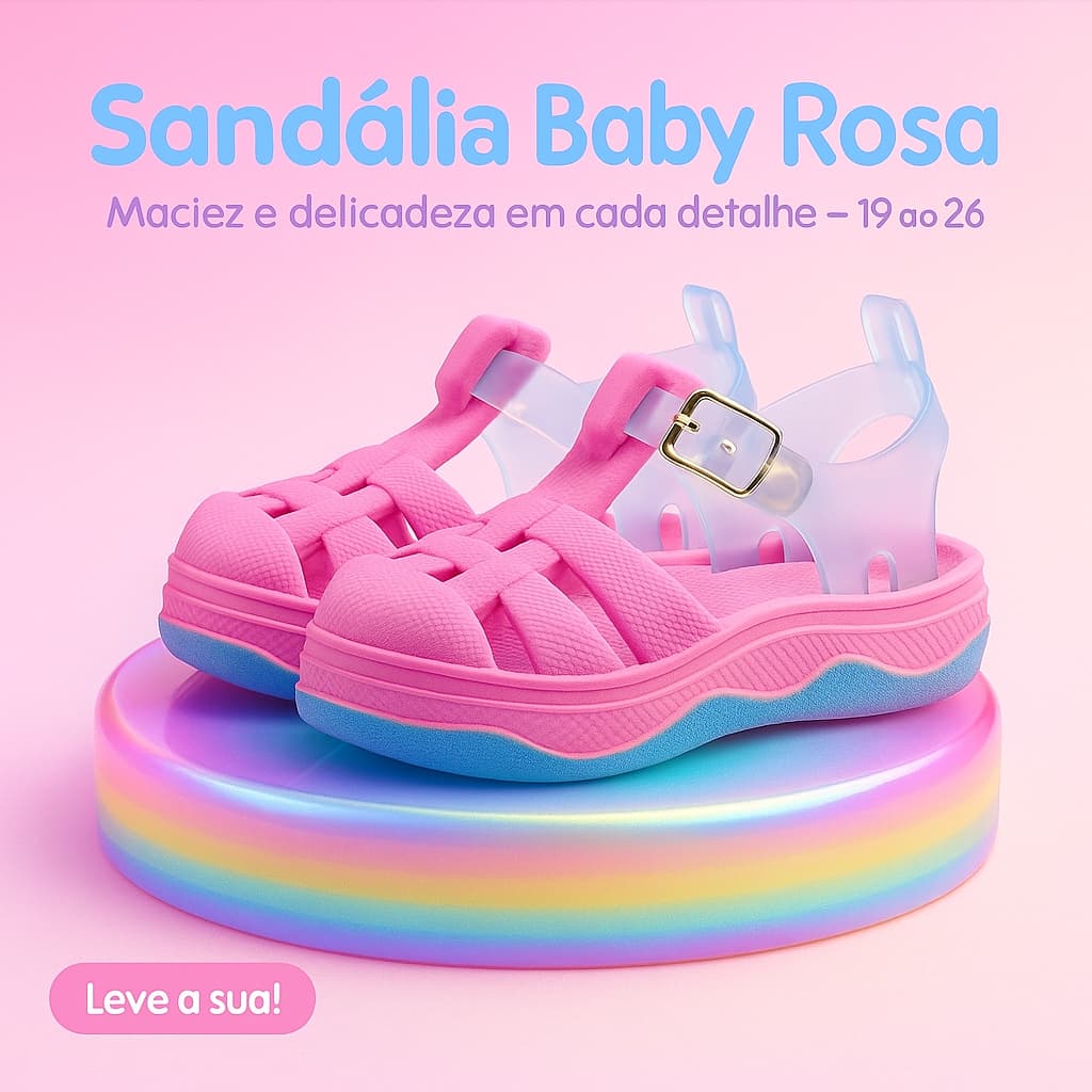 Sandália Baby Menina - Confortável e Segura, Protege o Pezinho Dela Em Cada Detalhe - Leve o Seu!