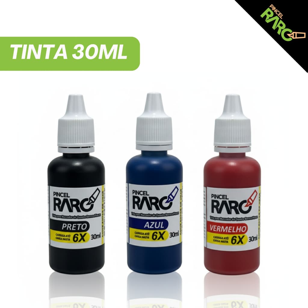 Kit 3 Tintas para Marcador de Quadro Branco 30ml Cores Vivas Rende Muito e Não Mancha