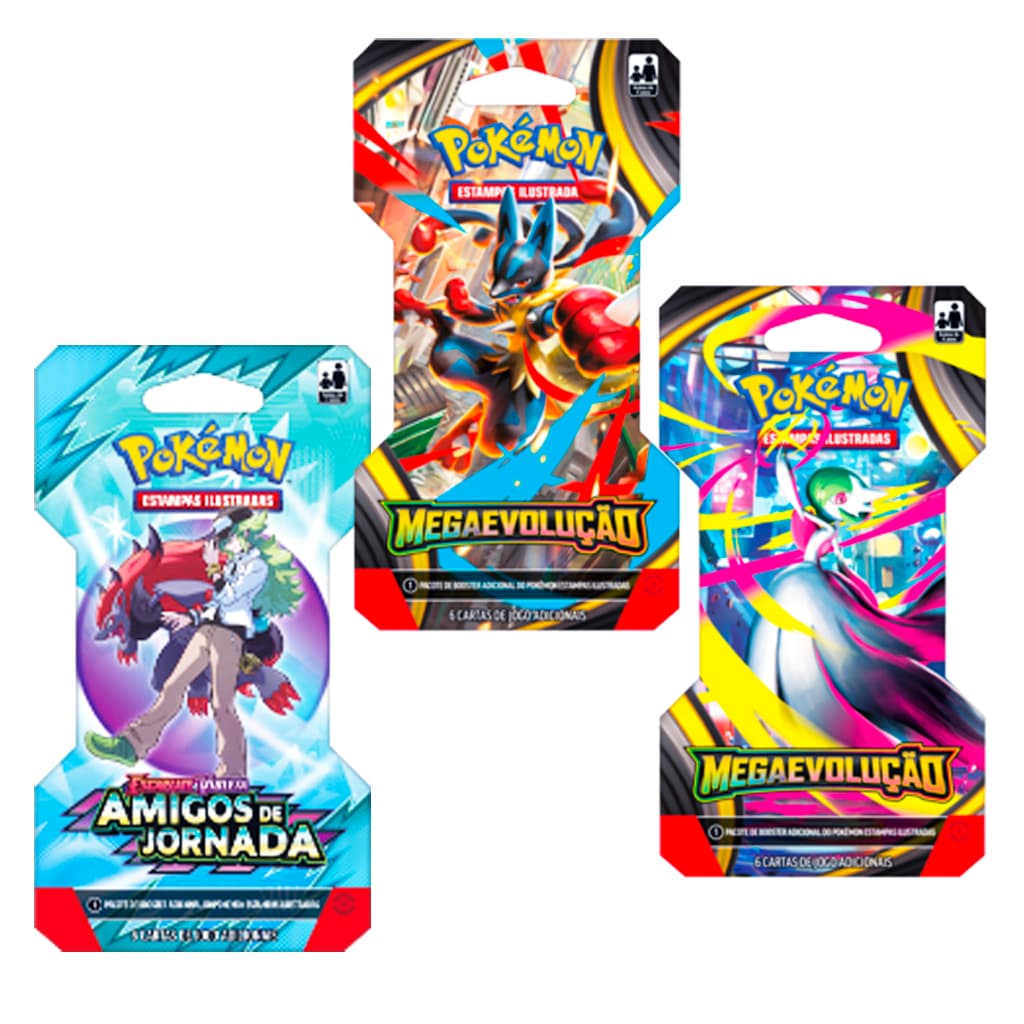 Blister Unitário Pokémon Pacote Individual Cartas Oficiais TCG Coleções Megaevolução Copag
