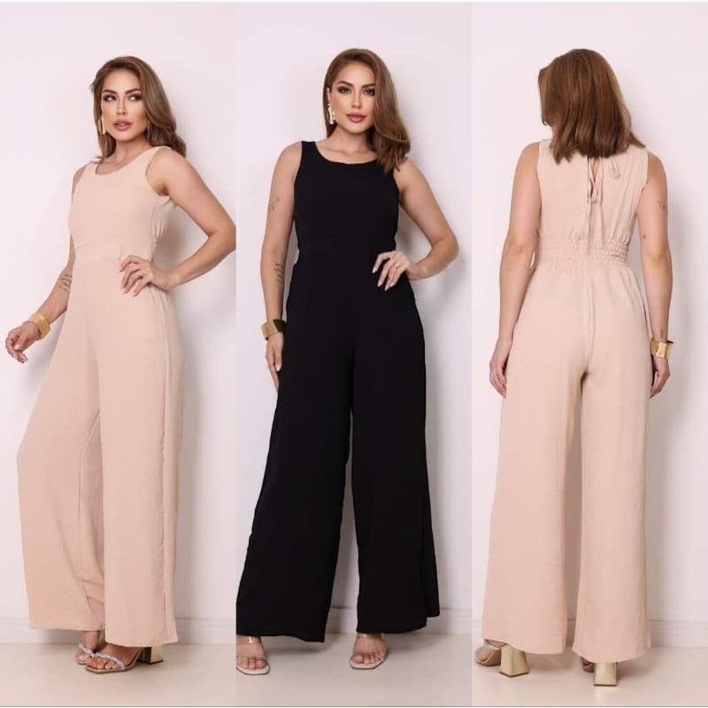 Macacão Feminino Longo Regata Duna Pantalona