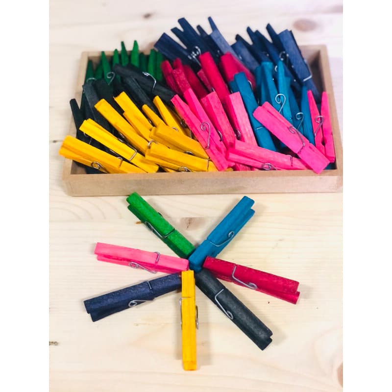 36 Prendedores De Madeira Coloridos Artesanato