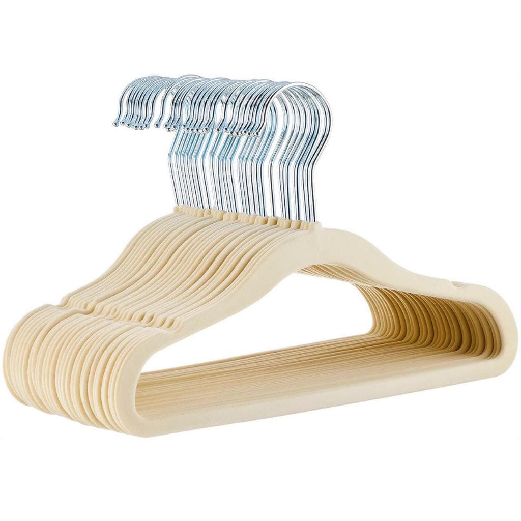 50 Cabides De Veludo Infantil Ultrafino Slim