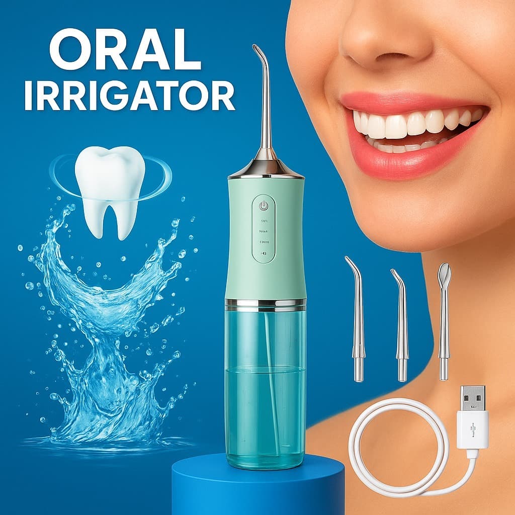 Irrigador Oral Portátil Recarregável Sem Fio Jato de Água para Limpeza Profunda dos Dentes e Gengiva