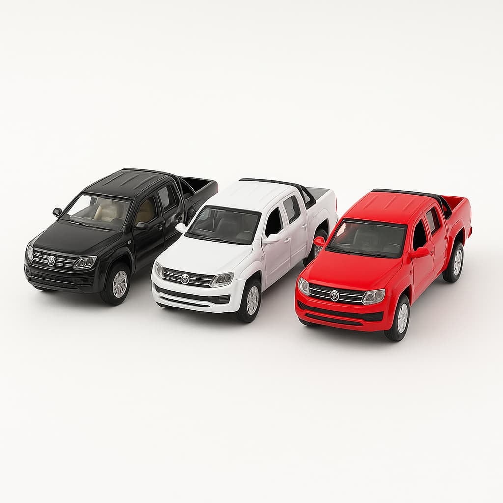 Miniatura Volkswagen Amarok Escala 1:32 Metal Abre Portas Movimento Fricção Colecionável Carrinho