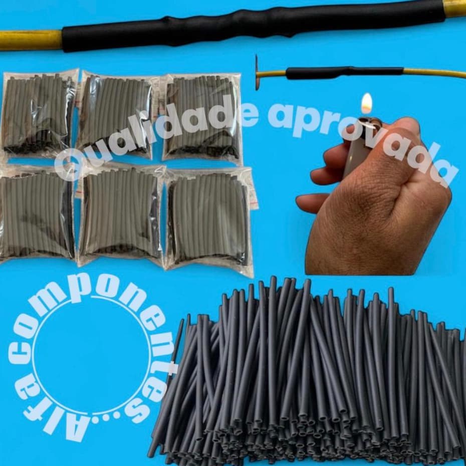 kit Espaguete tubo termo retrátil 100 peças de 1,5mm 2mm 2,5mm 3mm  7.5mm 9.5mm